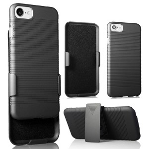 Nakedcellphone Case and Belt Clip Holster for iPhone SE (2020, 2022) - Black - 1 of 4