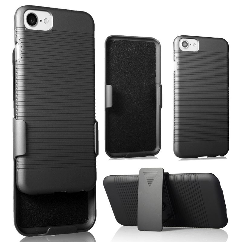 Nakedcellphone Case and Belt Clip Holster for iPhone 8 - Black, 1 of 8