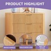 Modern Fluted 3 Drawer Dresser Chest of Drawers with Solid Wood Legs Wood Storage Dresser Organizer for Dorms Flats Living Rooms - 3 of 4