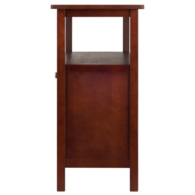Winsome Transitional Walnut Buffet Cabinet with Wine Storage