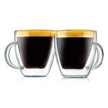 NutriChef 2 Pcs. of Clear Glass Coffee Mug - Elegant Clear Glasses with Convenient Handles, For Hot and Cold Drinks