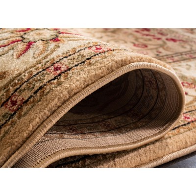 Handmade Ivory Floral Rectangular Synthetic Area Rug