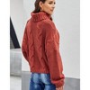 Women's Weather Cable Knit Turtleneck Sweater - Shewin Inc. - 3 of 3