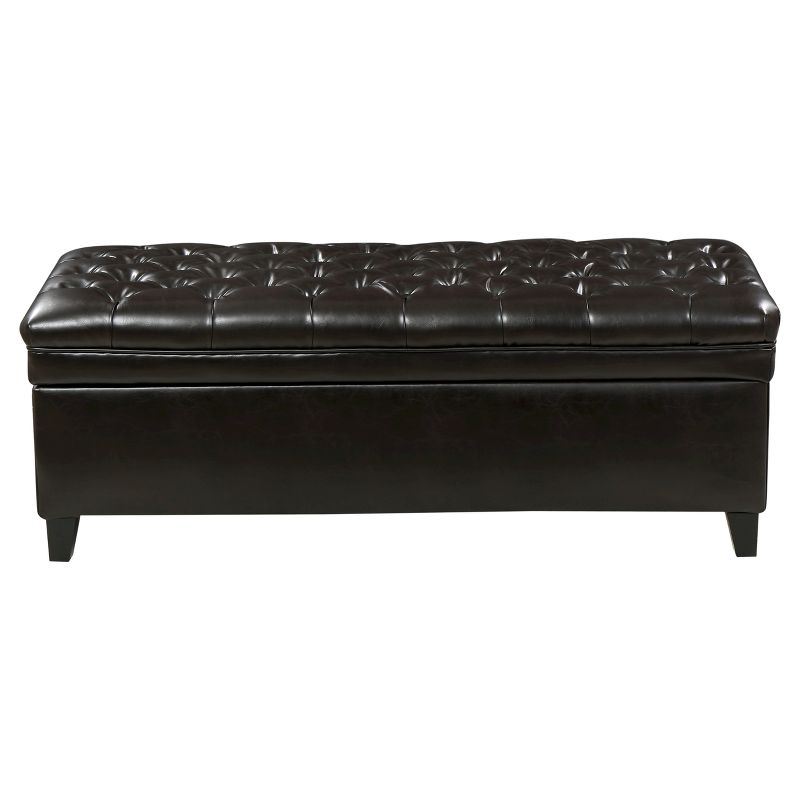 Juliana Tufted Faux Leather Storage Ottoman - Christopher Knight Home, 1 of 6