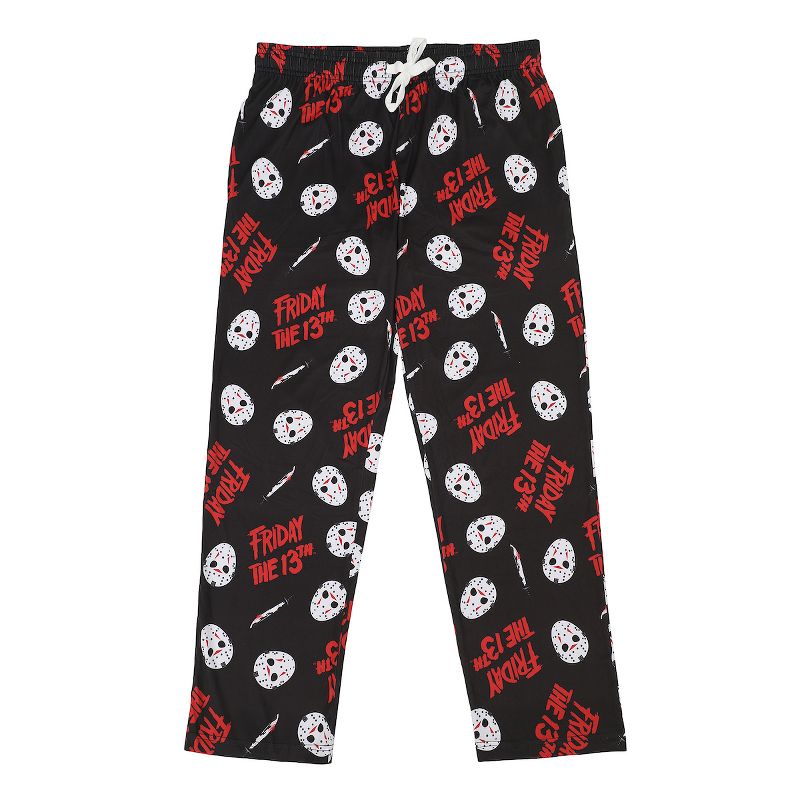 Friday the 13th Black Adult Womens Sleep Pants - Cozy Horror-Themed Sleepwear, 1 of 4