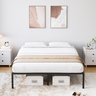 Full Metal Platform Bed Frame with Storage Drawers Steel Slat Support - No Box Spring Needed, Mattress Foundation, Heavy Duty, Easy Assembly