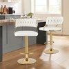 Tangkula Swivel Barstool with Woven Back Set of 4 Upholstered Velvet Adjustable Bar Stools - 3 of 4