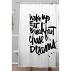 Kal Barteski Wake Up Shower Curtain Black/White - Deny Designs: Polyester Microfiber, Buttonhole Top, Easy Care - image 2 of 3