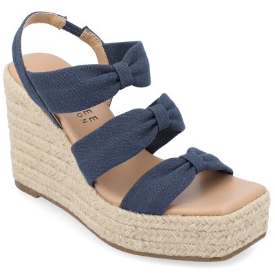 Journee Collection Womens Santorynn Sling Back Espadrille Platform Wedge Sandals