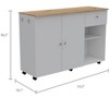 NicBex Mobile Kitchen Island Cart Morden Kitchen Carts on Wheels with Storage, 2 Cabinets, 1 Drawer and 2 Open Shelves for Kitchen - 3 of 4