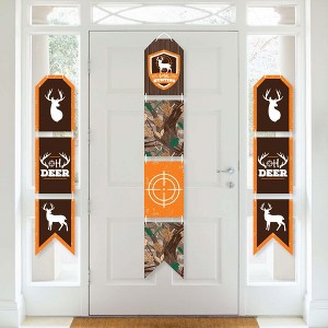 Big Dot of Happiness Gone Hunting - Hanging Vertical Paper Door Banners - Deer Camo Baby Shower or Birthday Party Wall Decor Kit - Indoor Door Decor - 1 of 4