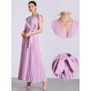 Allegra K Women's Wrap V Neck Sleeeveless Midi Pleated Dress - 2 of 4