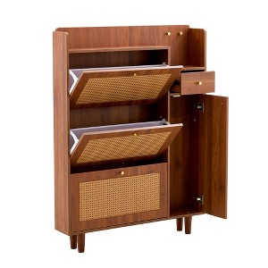 NicBex Modern Shoe Cabinet with 3 Flip Drawers,1 Drawer and Adjustable Shelf for Entryway,Hallway,Living Room - 1 of 4