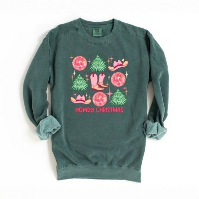 Simply Sage Market Women's  Garment Dyed Graphic Sweatshirt Cowgirl Christmas Chart