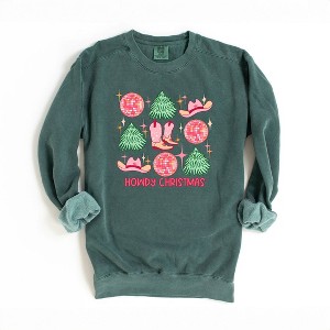 Simply Sage Market Women's  Garment Dyed Graphic Sweatshirt Cowgirl Christmas Chart - 1 of 2