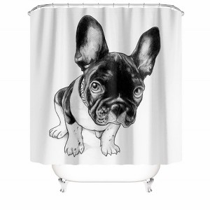 Black Dog Shower Curtains for Bathroom Waterproof Fabric Bath Curtain Durable Soft Stylish Bathroom Decor 72x72 Inch - 1 of 1