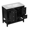 NicBex 36'' Bathroom Storage Cabinet with Sink, Bathroom Vanity, 1 Spacious Cabinet, 1 Open Shelf and 3 Drawers for Bathroom, Black - 4 of 4