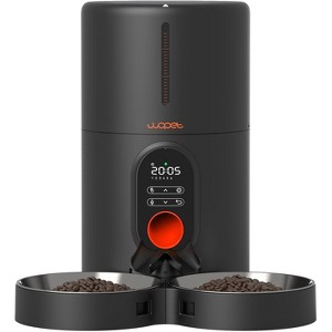 WOPET Automatic Cat Feeders 2 Cats Timed Cat Feeder with Stainless Steel Bowl black - 1 of 4