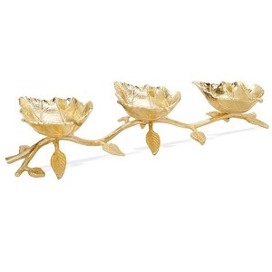 Classic Touch Gold Leaf 3 Sectional Relish Dish - 1 of 3