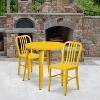Flash Furniture Commercial Grade 30" Round Metal Indoor-Outdoor Table Set with 2 Vertical Slat Back Chairs - 2 of 4