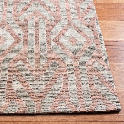 Cape Cod Blue and Rust Hand-Knotted Cotton Area Rug