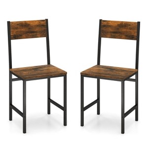ADILE Dining Chairs Set of 2, Industrial Kitchen Chairs with Metal Legs - 1 of 3
