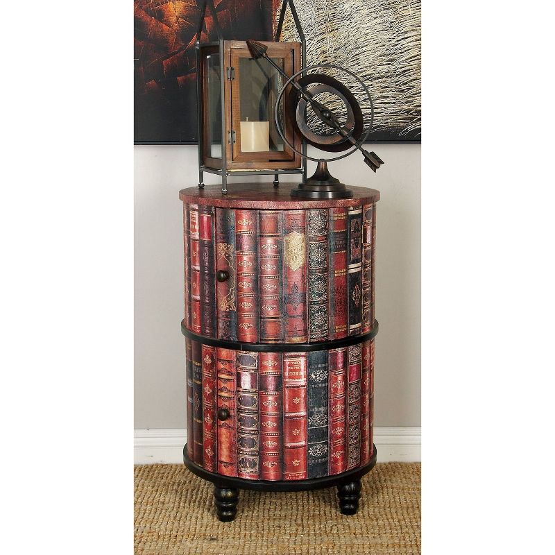 Traditional Round Book Cabinet Maroon - Olivia &#38; May, 1 of 11