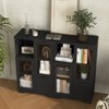 MAYEERTY MDF Painted Cabinet with Glass Doors, Drawer & Open Storage, Black for Bedroom/Living Room - 4 of 4
