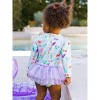 RuffleButts Baby/Toddler Girls UPF50+ Tulle Skirted One Piece Rash Guard - 4 of 4