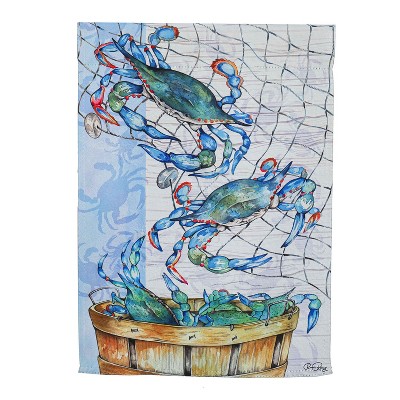 Crab Basket Garden Suede Flag