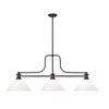 Melange 3-Light Billiards Light - Matte Black Steel & Opal Glass - 52" Industrial Design - 3 of 4