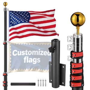 Yescom 20Ft Telescoping Flagpole with Dock/Deck Mount Display Sign for Events Housebuilders - 1 of 4