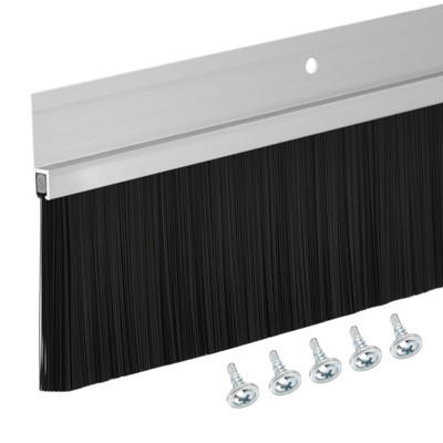 Unique Bargains Aluminum Nylon Door Brush Bottom Sweeps 35.46" x 3.46" Silver 1 Pc