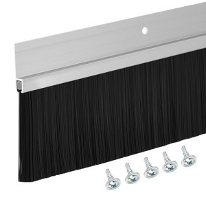 Unique Bargains Aluminum Nylon Door Brush Bottom Sweeps 35.46" x 3.46" Silver 1 Pc - 1 of 4