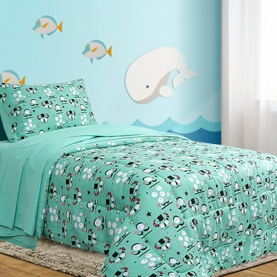 4 Pcs Twin Polyester Microfiber All-season Monster Pattern for Kids Comforter Bedding Sets Alien Cartoon - PiccoCasa
