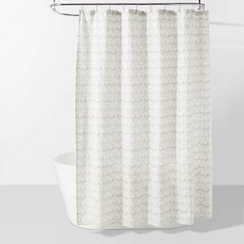 Block Print Scallop Shower Curtain Aqua Blue - Threshold™