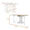 CAVINAS Folding Dining Table,3-Form Foldable Table with Beige Top,22LB Capacity,Space-Saving Kitchen Table for Small SpacesKitchen,Dining Room - 3 of 4
