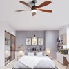 HOMLUX 52" Low Profile Remote Control Ceiling Fan W/Light and Reversible Motor,Black/Walnut - 3 of 4