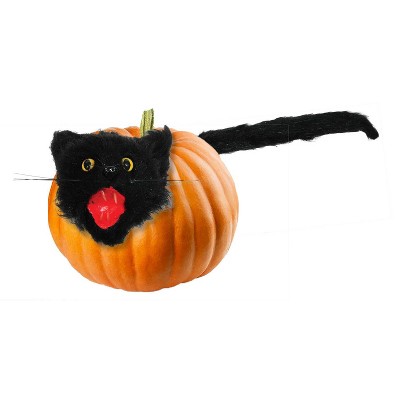 Halloween Cat Pumpkin Push In
