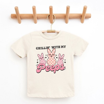 The Juniper Shop Chillin With My Peeps Checkered Toddler Short Sleeve Tee