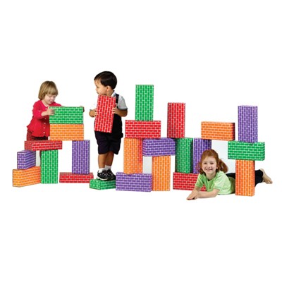 24 Piece Giant Rainbow Cardboard Building Block Set