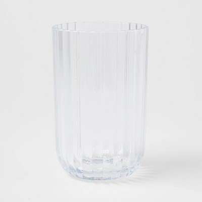 Le'raze Set Of 4 Clear Heavy Base Drinking Glasses With Bamboo Lids, Straws  & Cleaning Brush - 16oz. : Target