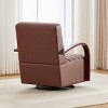 Modern Upholstered 360° Swivel Accent Chair with Solid Wood Armrests Reading Chair Single Sofa Armchair for Bedroom Living Room-The Pop Home - 3 of 4