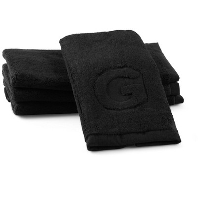 Waterdale Collection - Black Initial Embossed Finger Towel