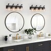 BAOURE 3 Lights Bathroom Vanity Light Fixtures 20.87 Inch Black Bathroom Light Fixture Over Mirror, Modern Vanity Light with Rippled Glass Shades - 2 of 4