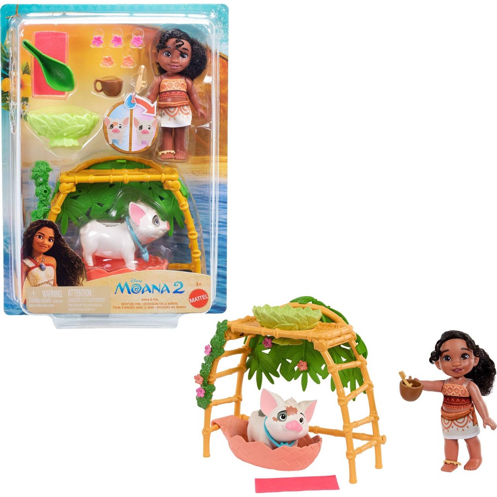 Photos - Doll Disney Moana 2 Simea & Pua Bathtime Fun Playset & Accessories 