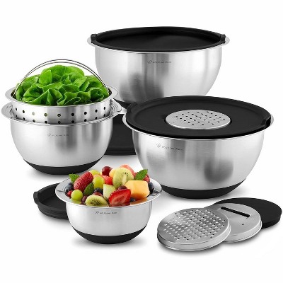 Tiger Chef Large Mixing Bowls Set Stainless Steel 13, 16, and 20 Quart Multi-Purpose Commercial Week (Set of 3)