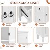 MAYEERTY Retro Multi-Functional Storage Cabinet Adjustable Shelves 3 Drawers 3 Compartments White - 4 of 4