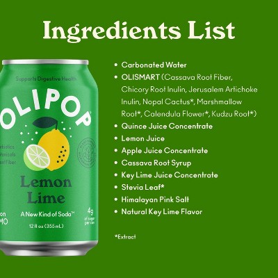 OLIPOP Lemon Lime Prebiotic Soda - 12 fl oz_5