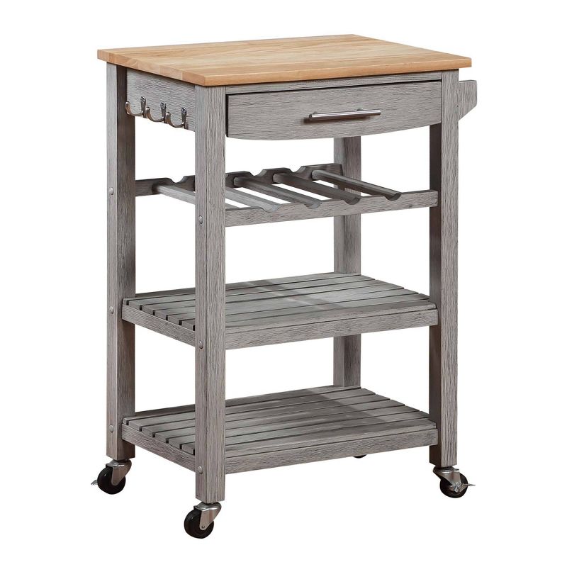 Ellaine 4 Tier Butcher Block Kitchen Cart with Drawer and Wine Rack -  Breighton Home, 1 of 11